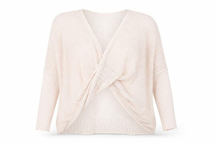 AllSaints Women Pink Open-Knit Shrug XS Lightweight Rayon Blend
