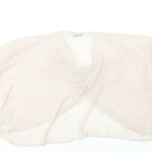 AllSaints Women Pink Open-Knit Shrug XS Lightweight Rayon Blend