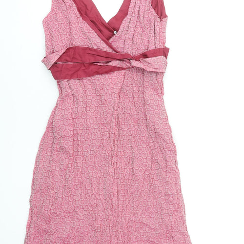 Quinn & Donnelly Women's Pink Jacquard Wrap Dress Size 14