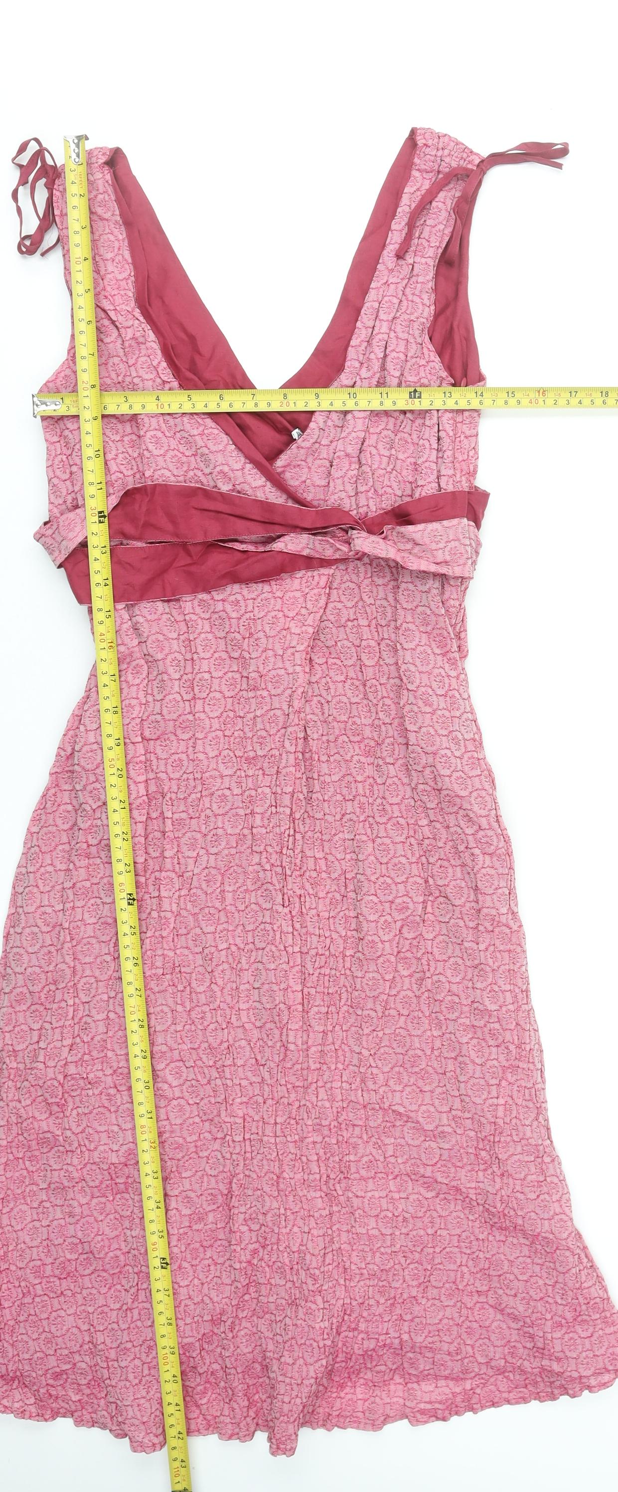 Quinn & Donnelly Women's Pink Jacquard Wrap Dress Size 14