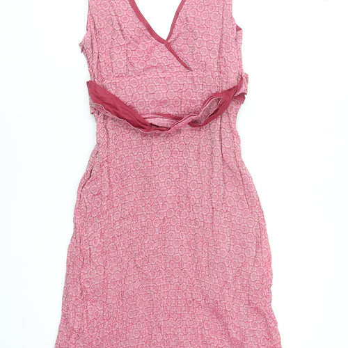 Quinn & Donnelly Women's Pink Jacquard Wrap Dress Size 14