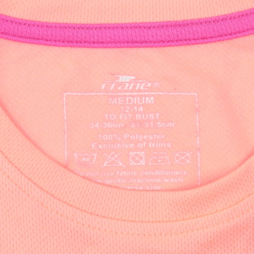 Crane Women Pink Short Sleeve Sports T-Shirt Size M 12-14