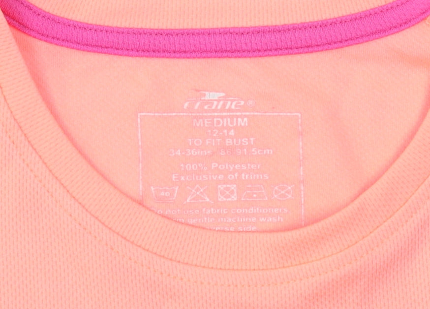Crane Women Pink Short Sleeve Sports T-Shirt Size M 12-14