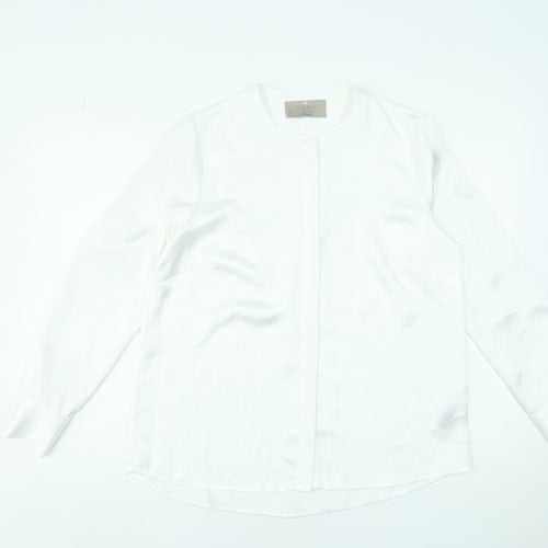 Paul Costelloe Living Studio Women’s Ivory Blouse Size 12 Long Sleeve Polyester