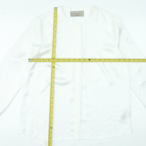 Paul Costelloe Living Studio Women’s Ivory Blouse Size 12 Long Sleeve Polyester
