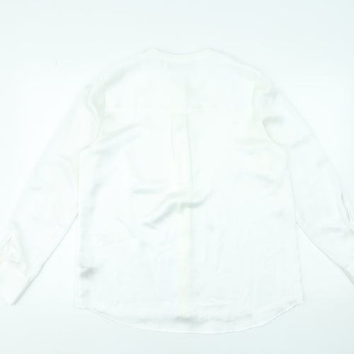 Paul Costelloe Living Studio Women’s Ivory Blouse Size 12 Long Sleeve Polyester