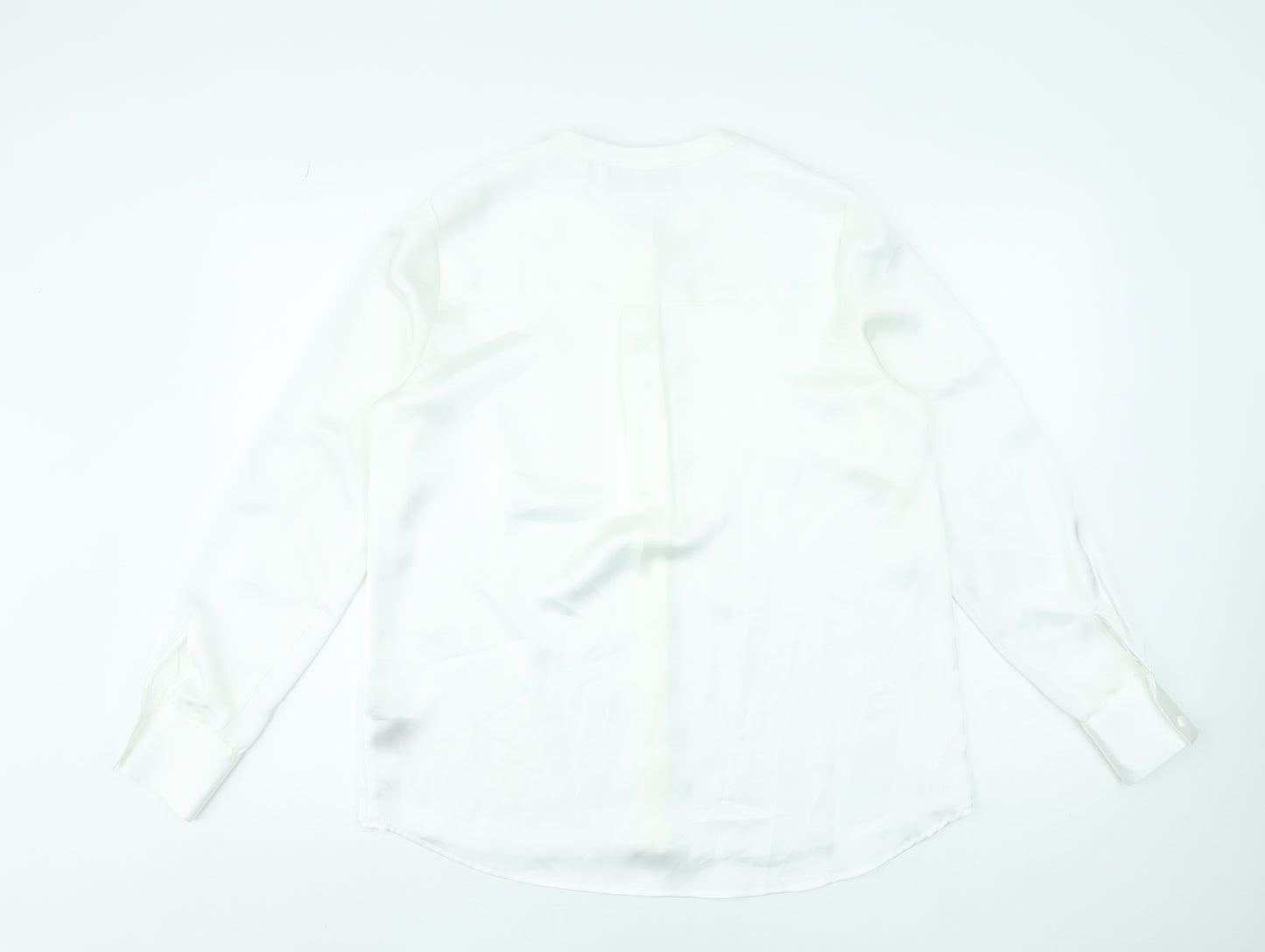Paul Costelloe Living Studio Women’s Ivory Blouse Size 12 Long Sleeve Polyester