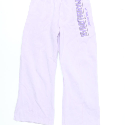 H&M Girls Lilac Star Wars Mandalorian Sweatpants 10-11 Years Cotton Blend