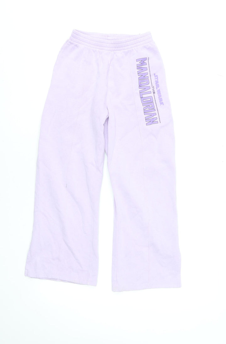 H&M Girls Lilac Star Wars Mandalorian Sweatpants 10-11 Years Cotton Blend