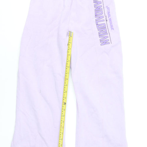 H&M Girls Lilac Star Wars Mandalorian Sweatpants 10-11 Years Cotton Blend