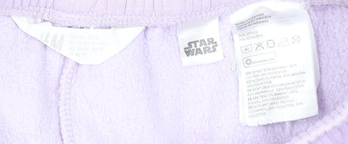 H&M Girls Lilac Star Wars Mandalorian Sweatpants 10-11 Years Cotton Blend