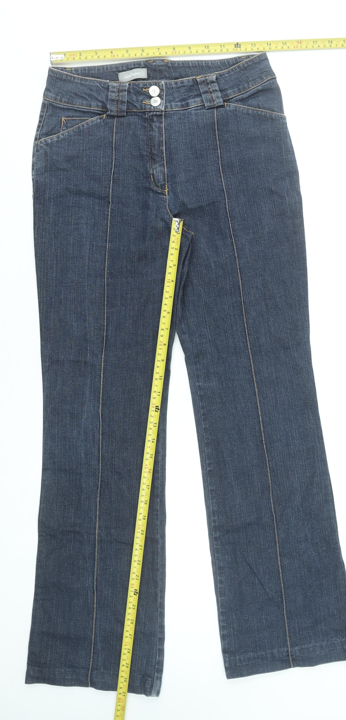 Steilmann Women Blue Straight Leg Mid Rise Stretch Denim Jeans Size 10