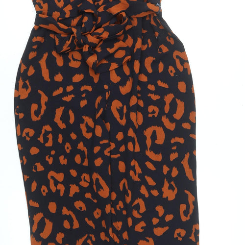 Wallis Womens Black & Brown Animal Print Sleeveless Jumpsuit Size 10