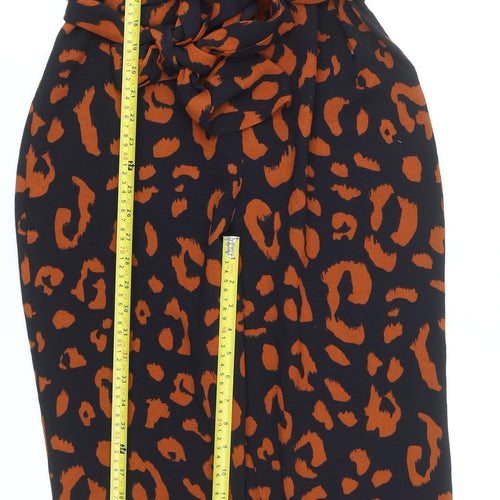 Wallis Womens Black & Brown Animal Print Sleeveless Jumpsuit Size 10