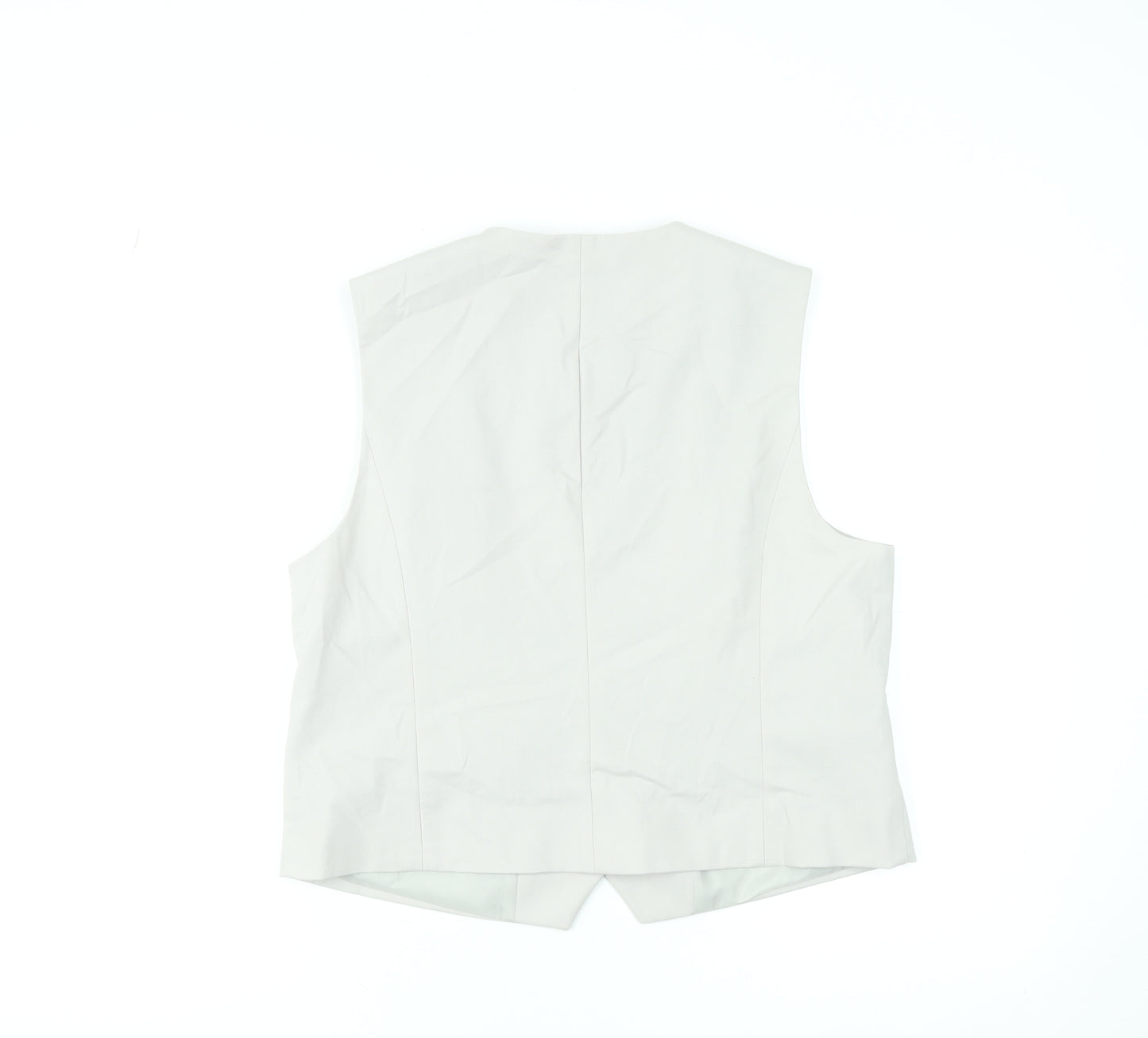 Gallery Women Beige Button-Up Sleeveless Waistcoat UK 14 Classic Workwear