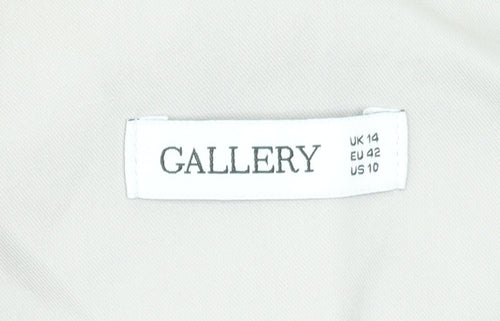 Gallery Women Beige Button-Up Sleeveless Waistcoat UK 14 Classic Workwear