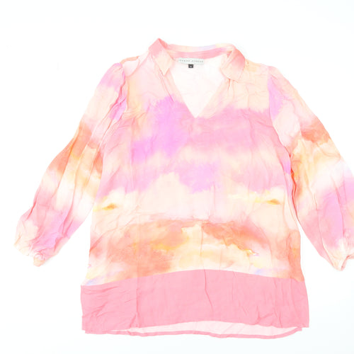 Rowen Avenue Women’s Pink Viscose Long Sleeve Tunic Blouse Size 14