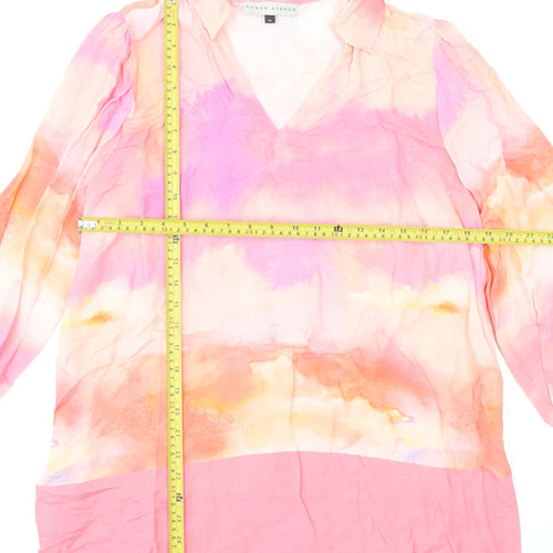 Rowen Avenue Women’s Pink Viscose Long Sleeve Tunic Blouse Size 14