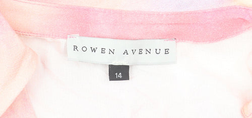 Rowen Avenue Women’s Pink Viscose Long Sleeve Tunic Blouse Size 14