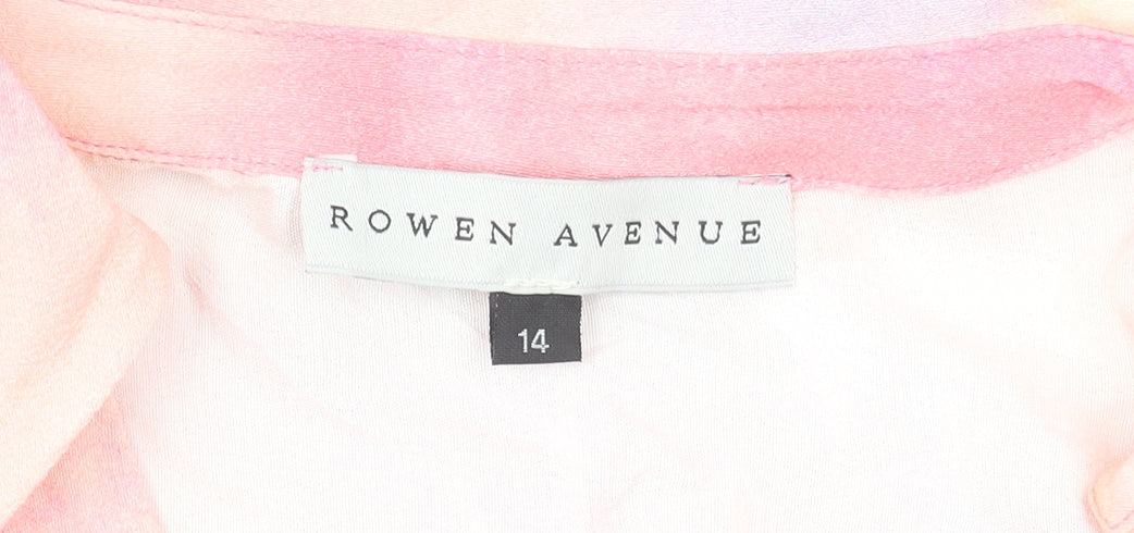 Rowen Avenue Women’s Pink Viscose Long Sleeve Tunic Blouse Size 14