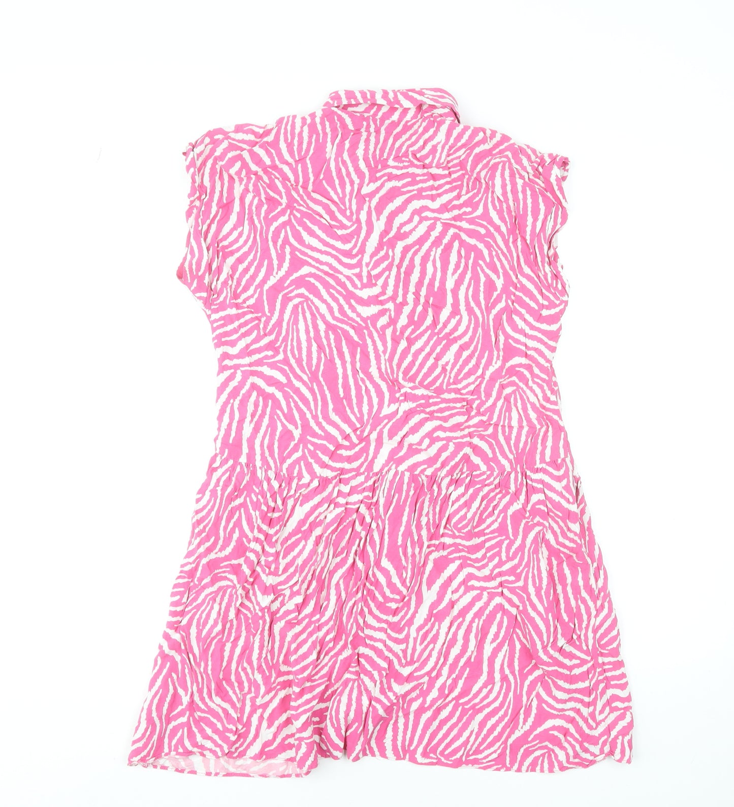 Dunnes Stores Women’s Pink Animal Print Shirt Dress Size 10