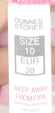 Dunnes Stores Women’s Pink Animal Print Shirt Dress Size 10