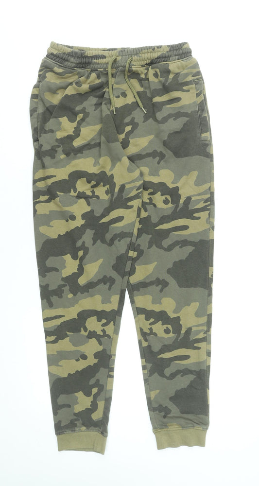 Next Boys Green Camouflage Jogger Trousers 15 Years Elastic Waist Pockets