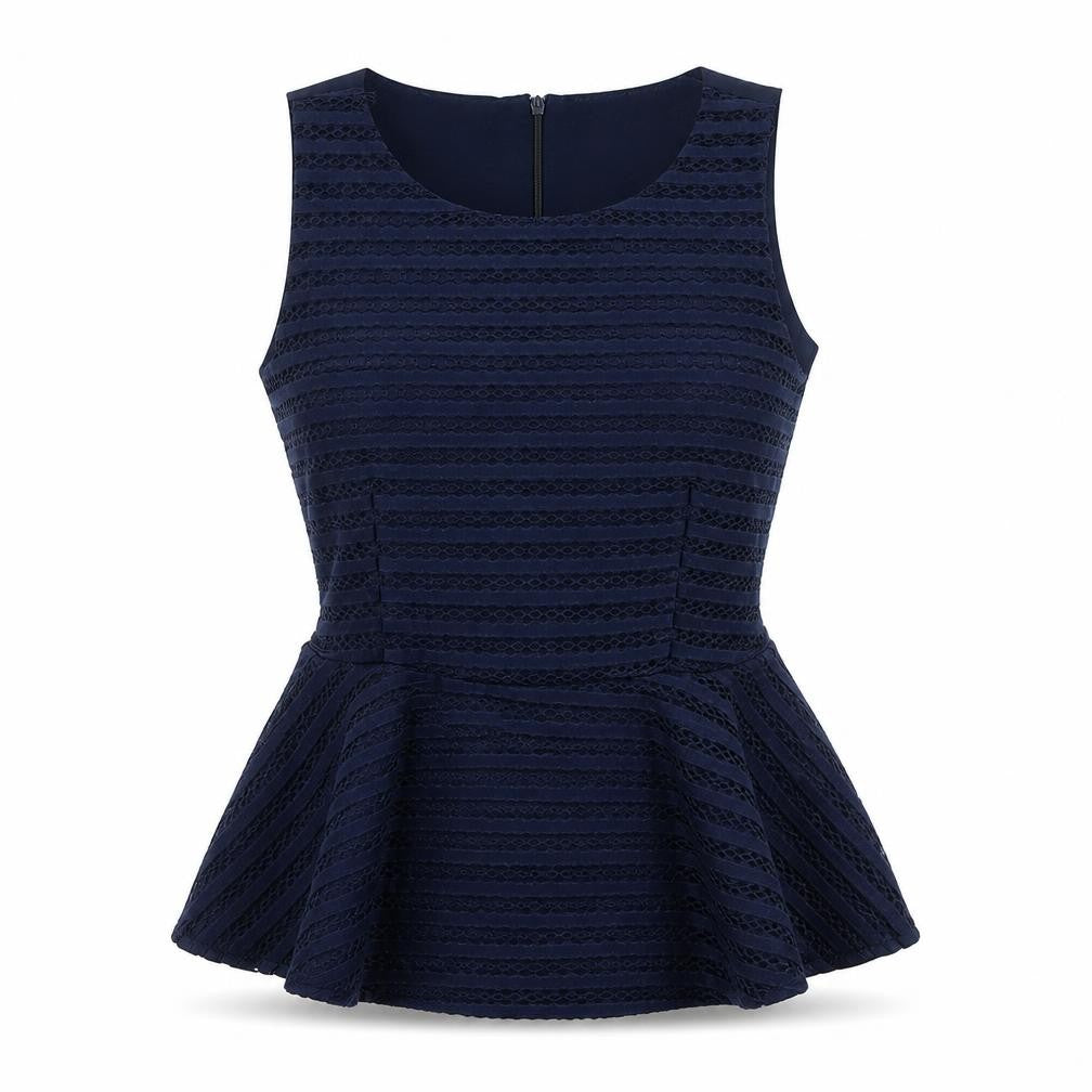 Tenki Women’s Blue Sleeveless Peplum Blouse Size S