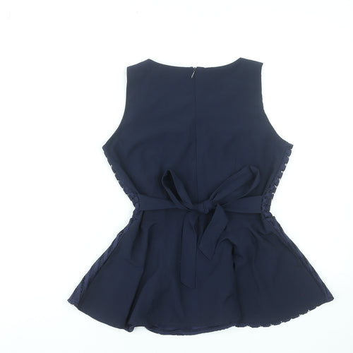 Tenki Women’s Blue Sleeveless Peplum Blouse Size S