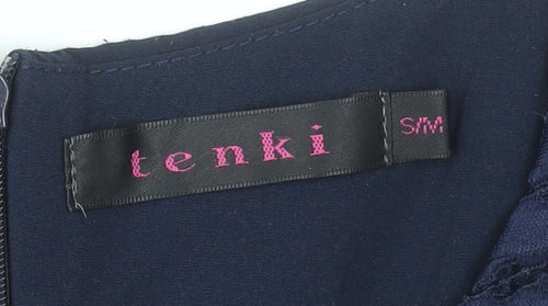 Tenki Women’s Blue Sleeveless Peplum Blouse Size S