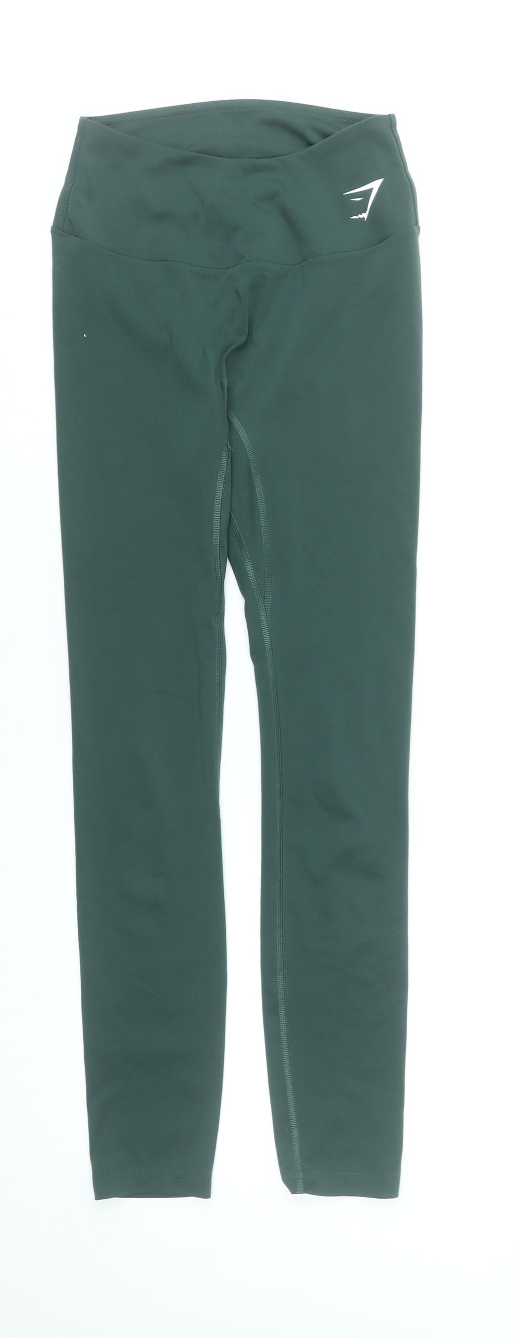 Gymshark Women Green Small Leggings High Waist Stretch Activewear