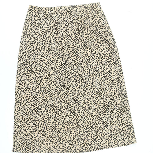 Nasty Gal Womens Beige Animal Print Midi Pencil Skirt Size 10
