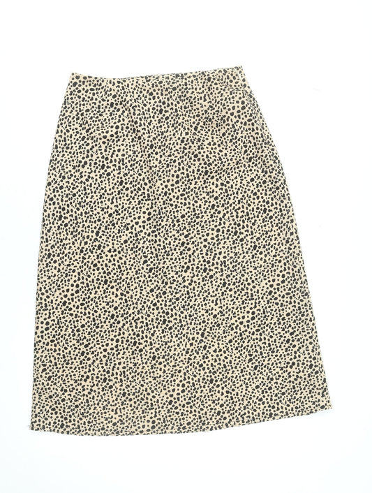 Nasty Gal Womens Beige Animal Print Midi Pencil Skirt Size 10