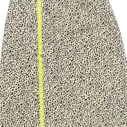Nasty Gal Womens Beige Animal Print Midi Pencil Skirt Size 10