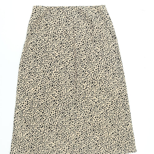 Nasty Gal Womens Beige Animal Print Midi Pencil Skirt Size 10