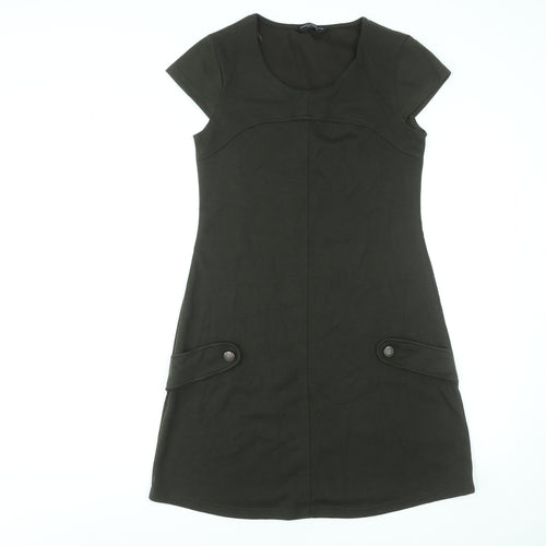 Dorothy Perkins Women’s Green Shift Dress Size 10 Short Sleeve Knit Workwear