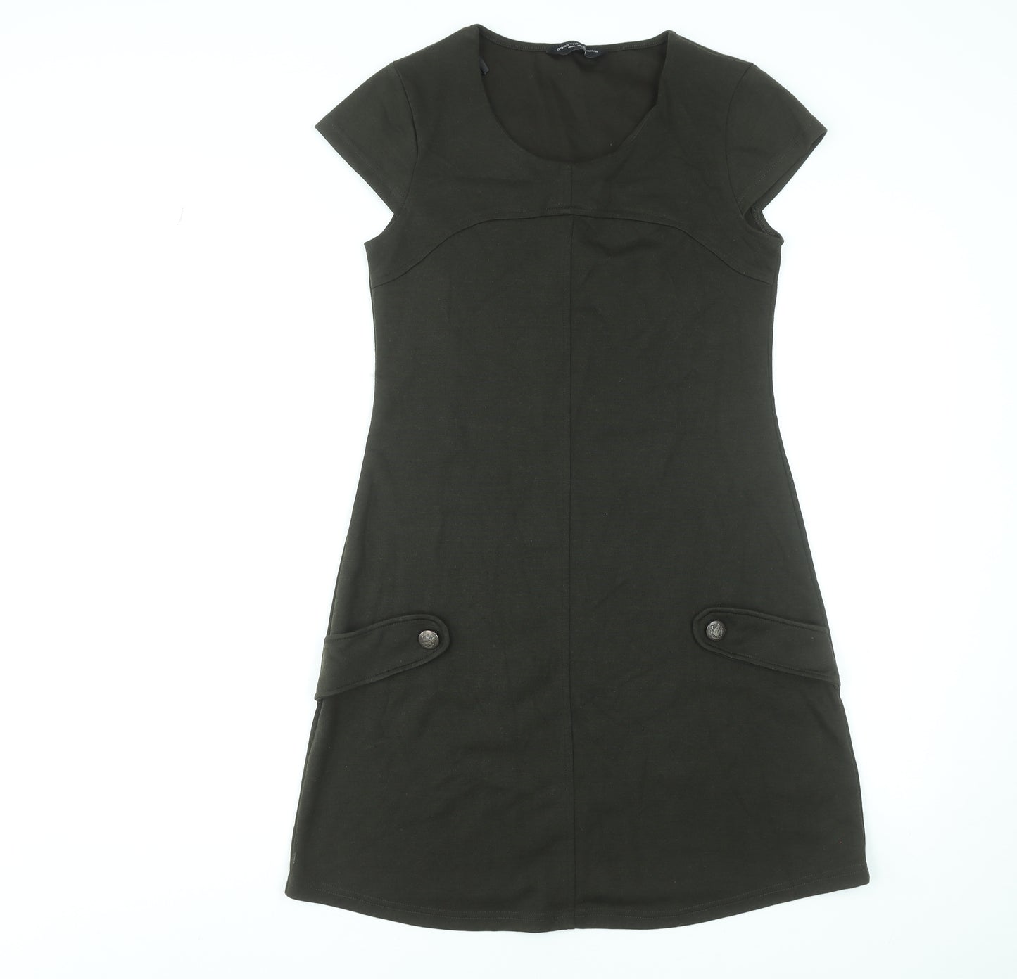 Dorothy Perkins Women’s Green Shift Dress Size 10 Short Sleeve Knit Workwear