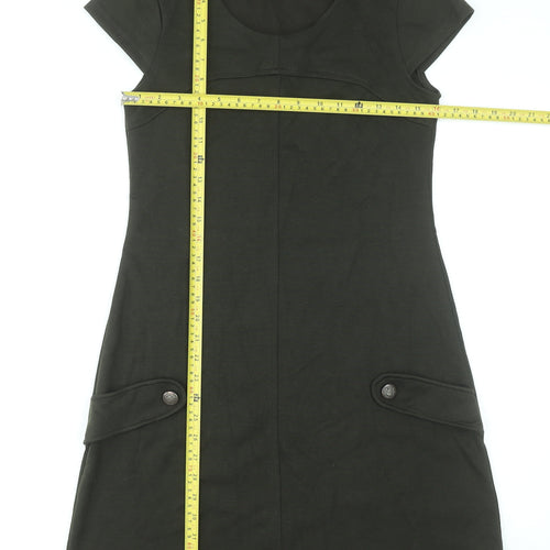 Dorothy Perkins Women’s Green Shift Dress Size 10 Short Sleeve Knit Workwear
