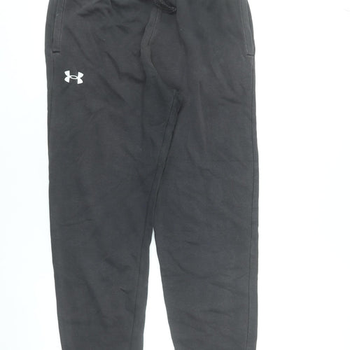 Under Armour Boys Black Fleece Jogger Trousers Size L Comfortable Activewear