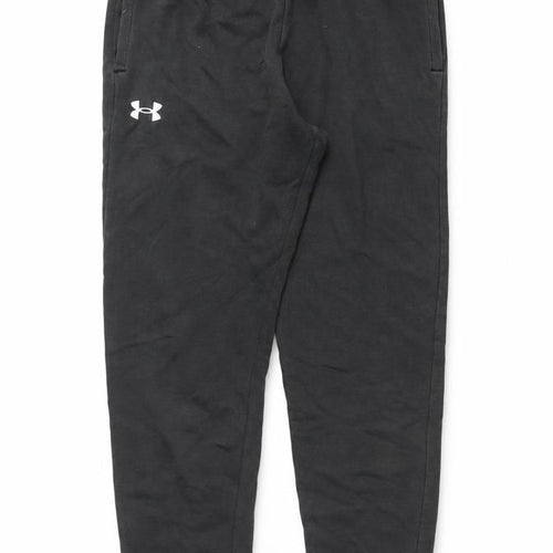 Under Armour Boys Black Fleece Jogger Trousers Size L Comfortable Activewear