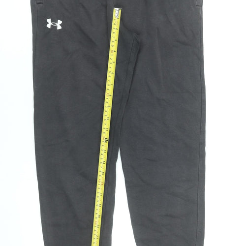 Under Armour Boys Black Fleece Jogger Trousers Size L Comfortable Activewear