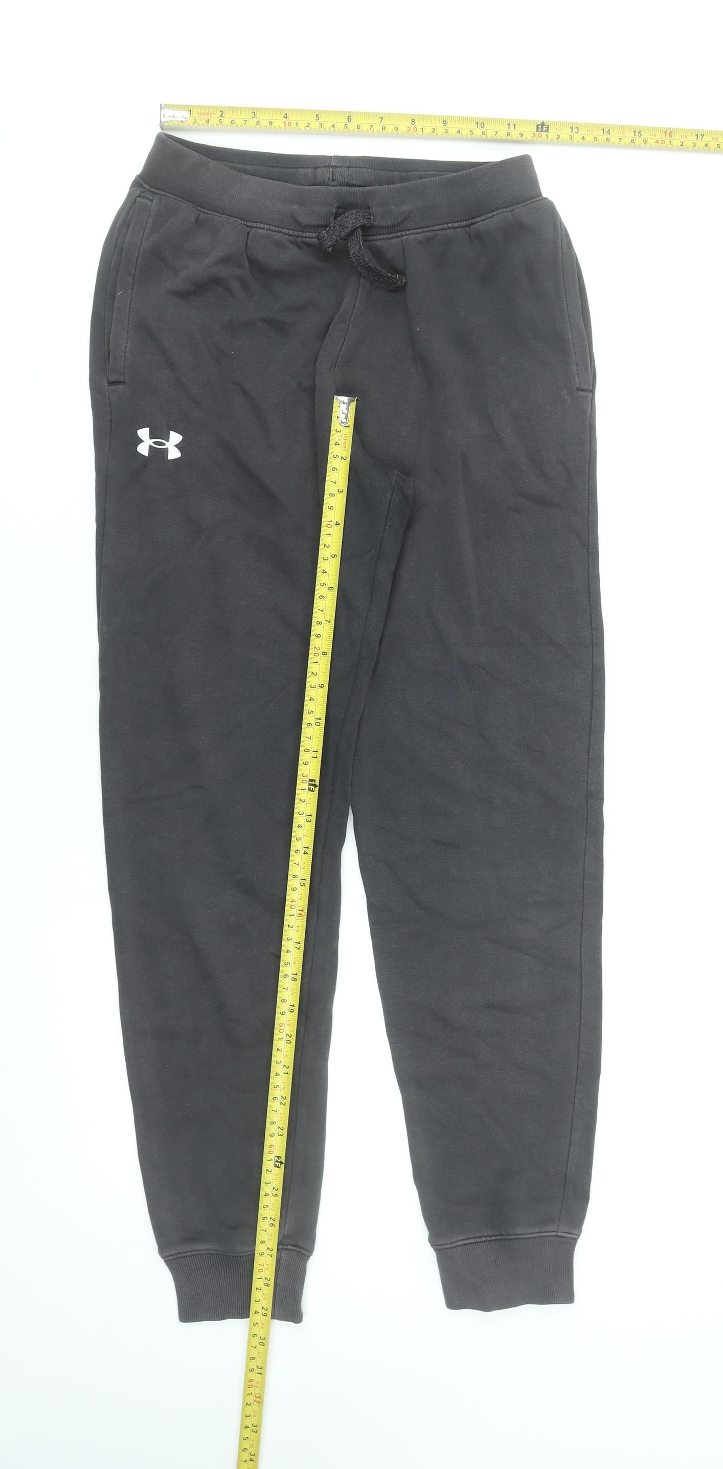 Under Armour Boys Black Fleece Jogger Trousers Size L Comfortable Activewear