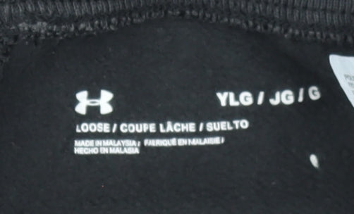 Under Armour Boys Black Fleece Jogger Trousers Size L Comfortable Activewear