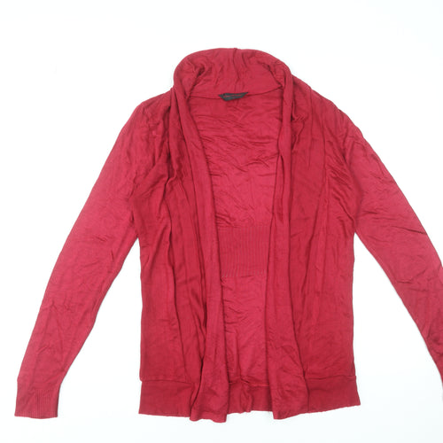 Miss Selfridge Womens Red Size 12 Acrylic Open Cardigan