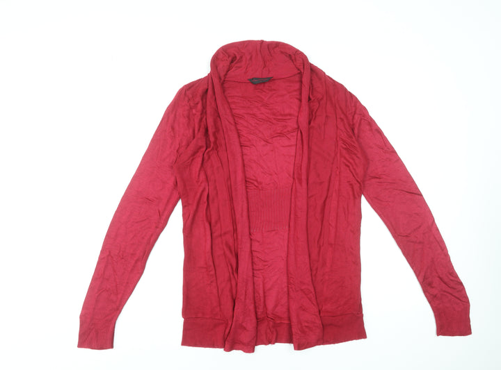 Miss Selfridge Womens Red Size 12 Acrylic Open Cardigan