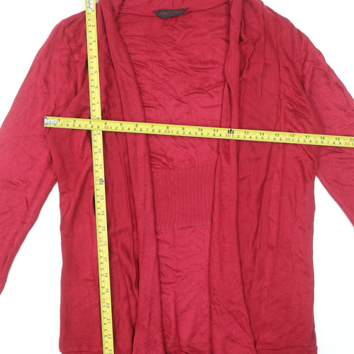 Miss Selfridge Womens Red Size 12 Acrylic Open Cardigan