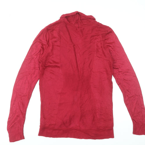 Miss Selfridge Womens Red Size 12 Acrylic Open Cardigan