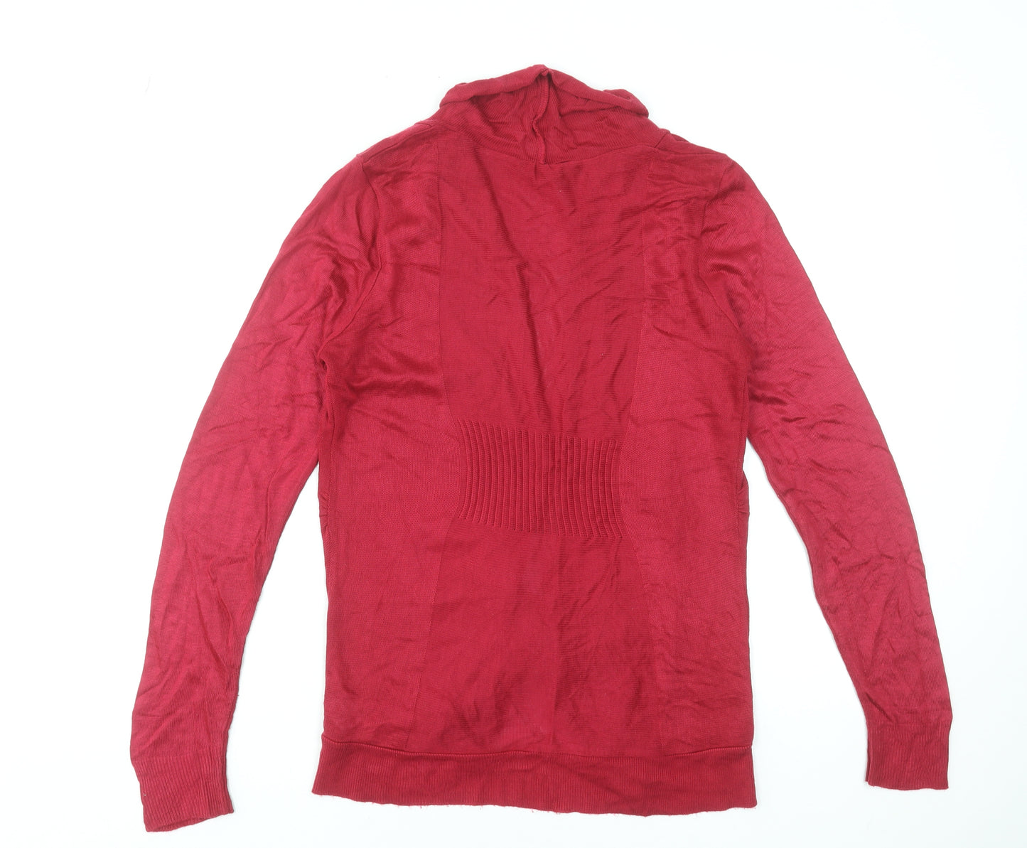 Miss Selfridge Womens Red Size 12 Acrylic Open Cardigan