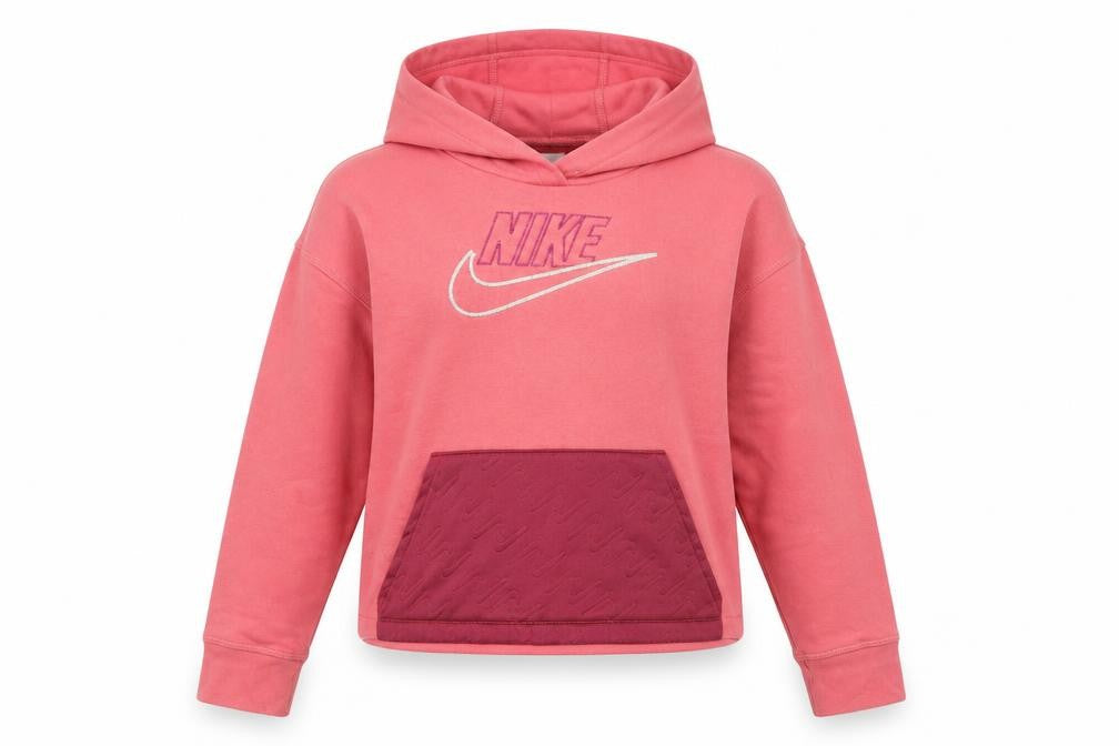 Nike Girls Pink Hooded Pullover Sweatshirt XL 156-166cm Cotton Blend