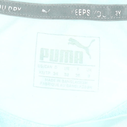Puma Women's Blue XS Slim Fit Sports T-Shirt
